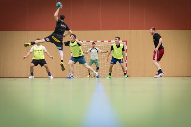 Der HC Bruggen beim Training in der Sporthalle Kreuzbleiche in St.Gallen.